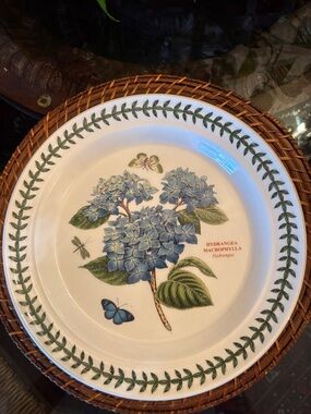 Portmeirion White Ceramic Dinner Plate with Subtle Rim